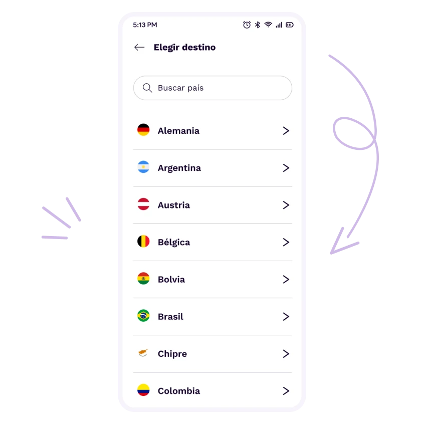 Aplicación para transferir dinero a EE.UU y Europa