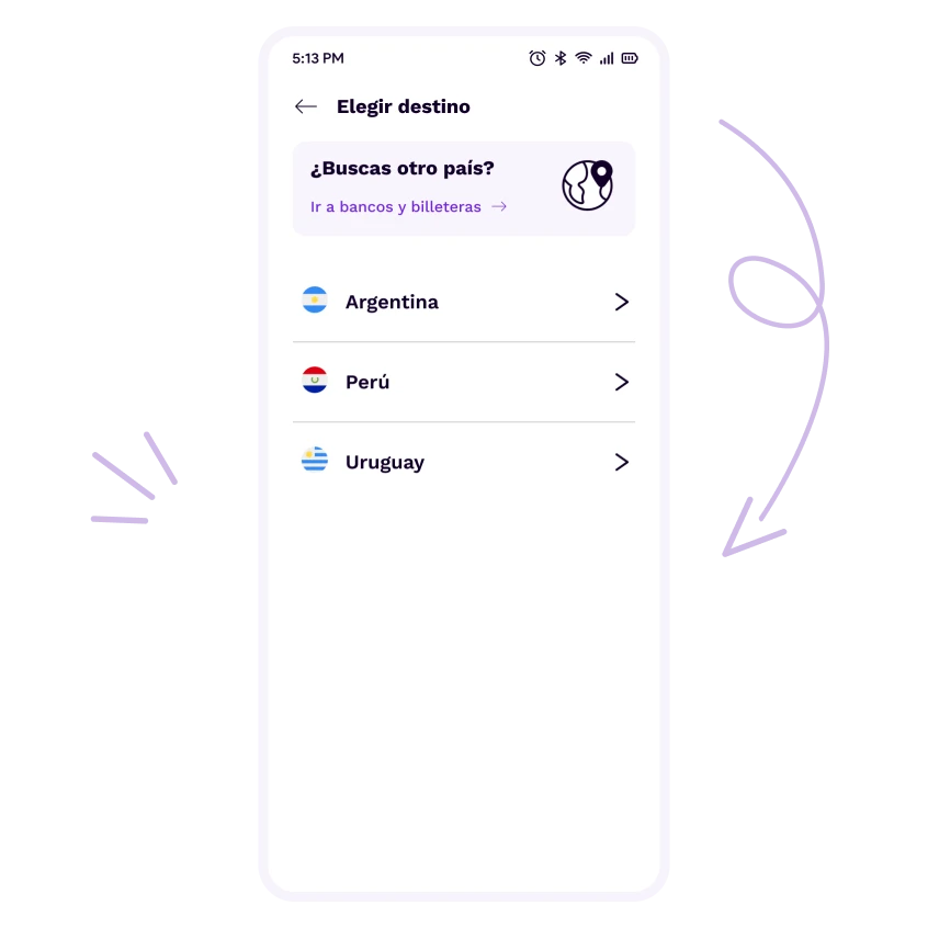 Aplicación para transferir dinero a LATAM